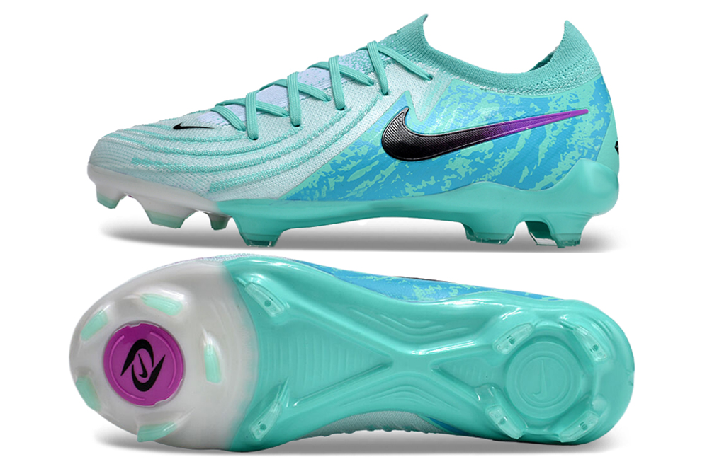 Detske Kopacky Nike Phantom Luna Elite FG Zelená Modrá Fialová