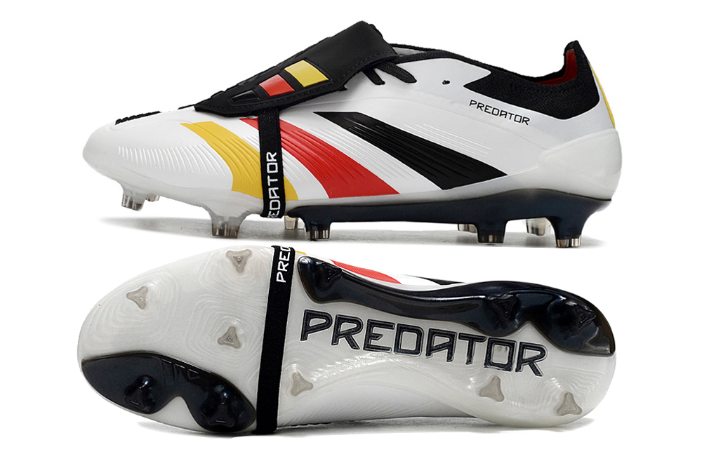 Kopačky Adidas Predator Elite Tongue FG Bílá Žlutá Červená Černá