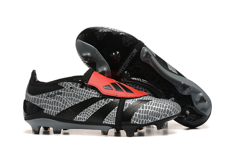 Kopačky Adidas Predator Elite Tongue FG Černá Šedá Červená