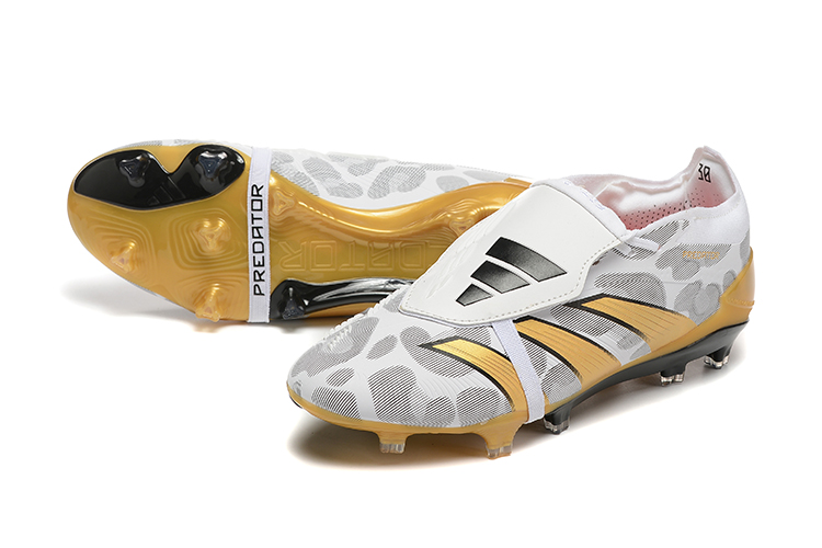 Kopačky Adidas Predator Elite Tongue FG Zlatá Bílá Šedá